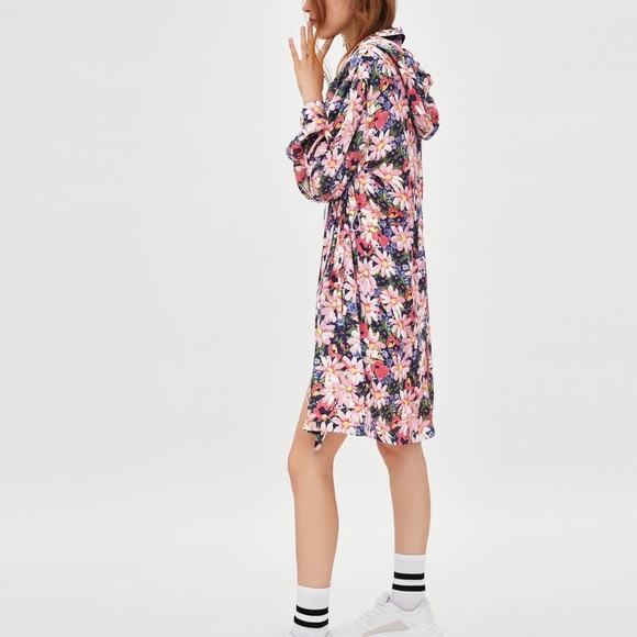 VINTAGE Zara floral hoodie coat NWT M - Picture 4 of 12